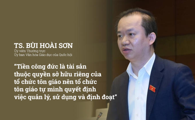 TS. Bùi Hoài Sơn: Tiền công đức là tài sản thuộc quyền sở hữu riêng của tổ chức tôn giáo..